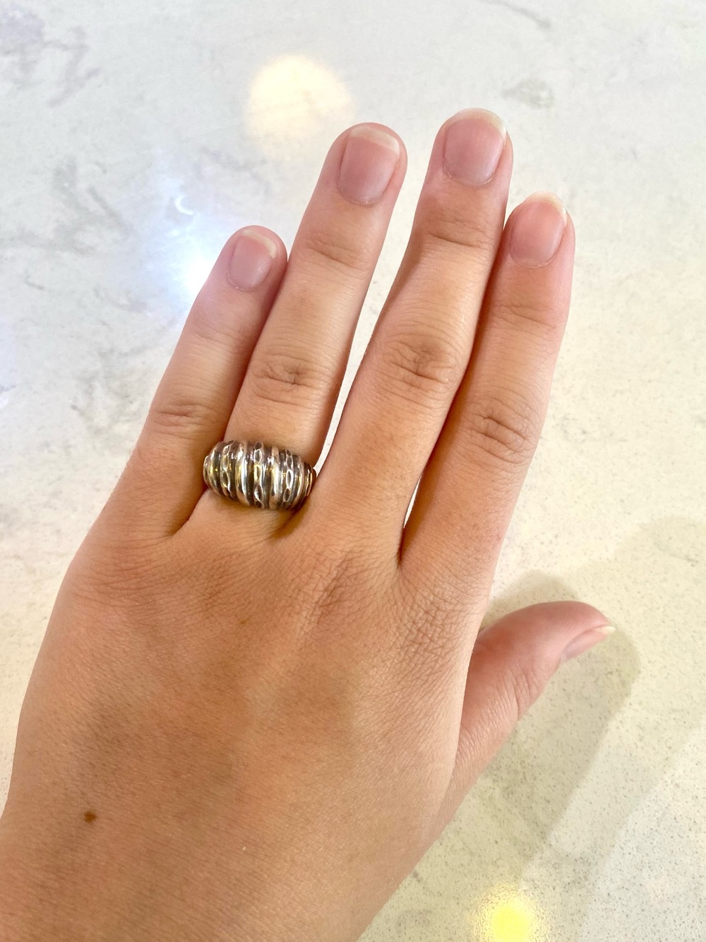 Vintage sterling silver twist dome ring size 6